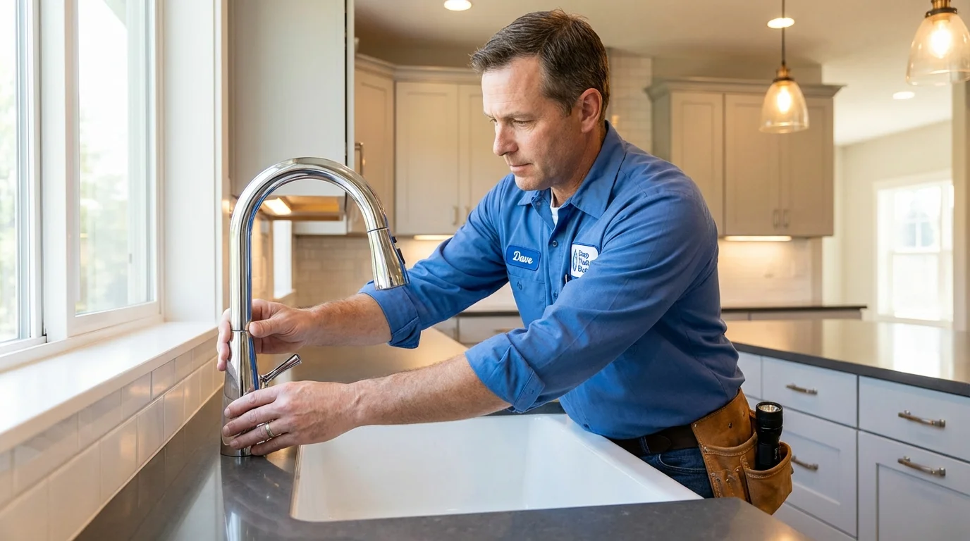 Kitchen faucet installation by Johns Plumbing LLC in Orland
